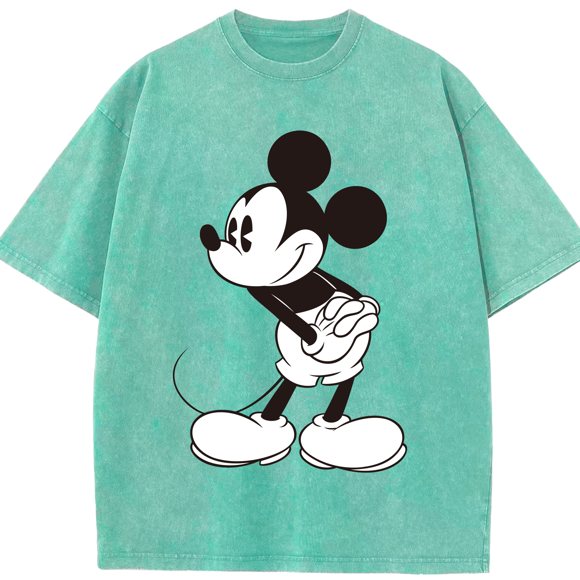 （画像用） ミッキーマウス Mickey Mouse 綿100% ヴィンテージ風 半袖Tシャツ（フロントプリント）